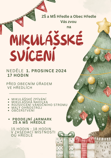 Adventní svícení před obecním úřadem