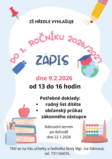 Zápis do 1. ročníku 2026/2027