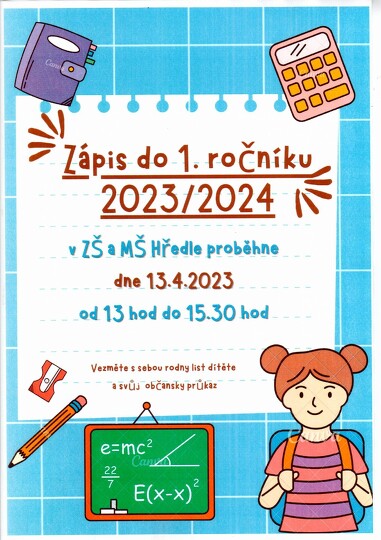 Zápis do 1. ročníku 2023/2024